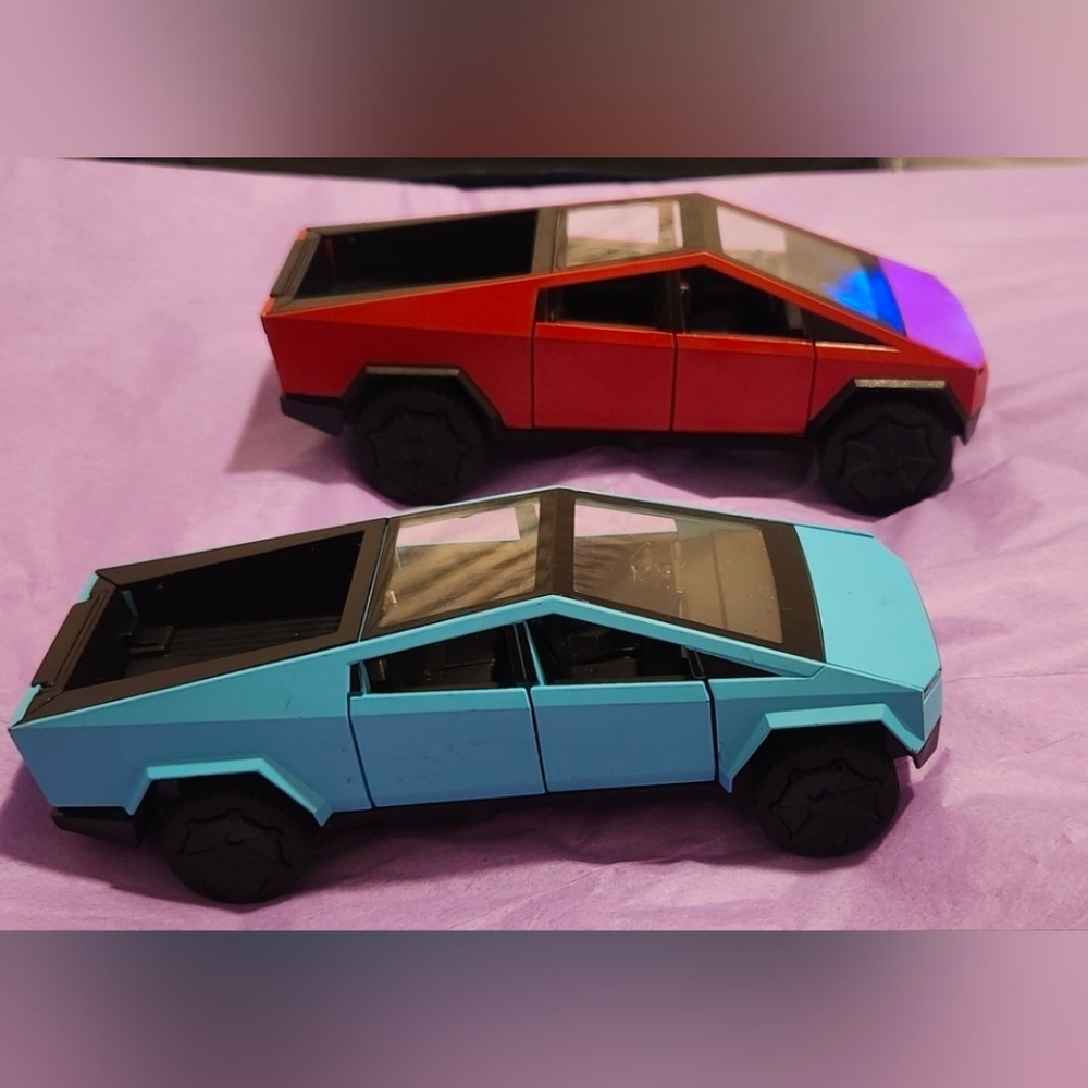 Tesla Cybertruck Toy Cars Lot of 2 | No Remote | Battery Powered | As-Is